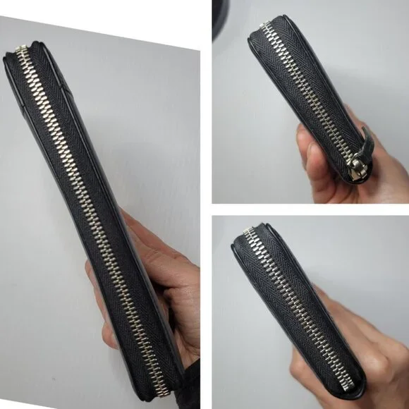 GUCCI embossed leather logo zip around long wallet black - Picture 15 of 15